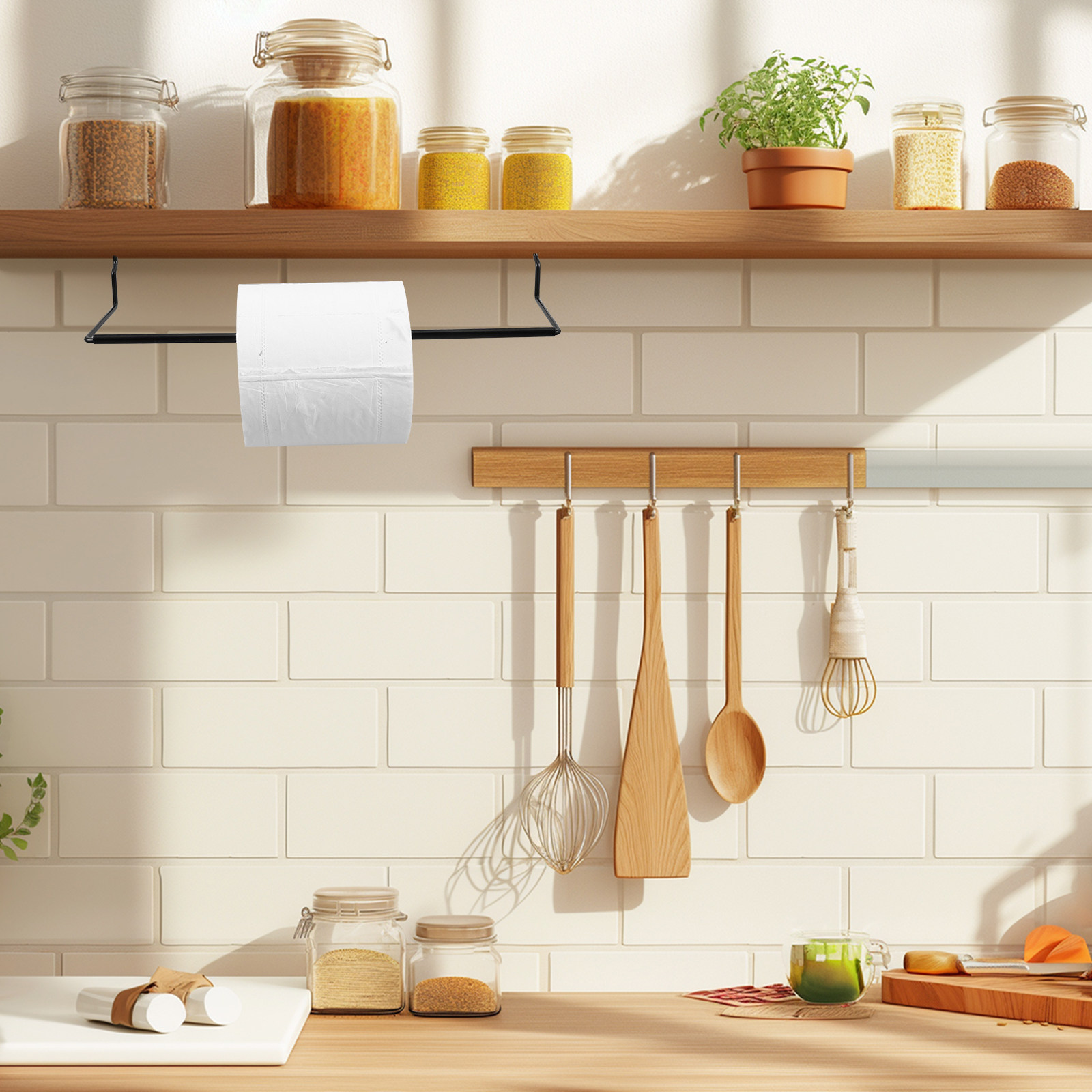 Food Storage And Organizer - Portarotolo da Cucina in Metallo con
