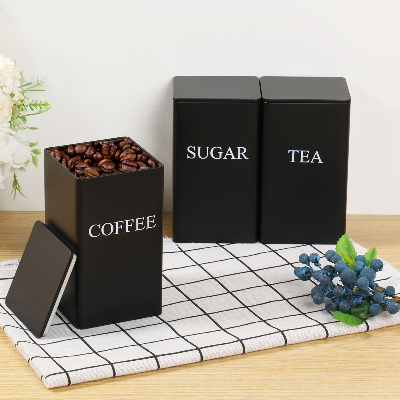 Food Storage Jars With Lids - 3 pezzi contenitori per la conservazione