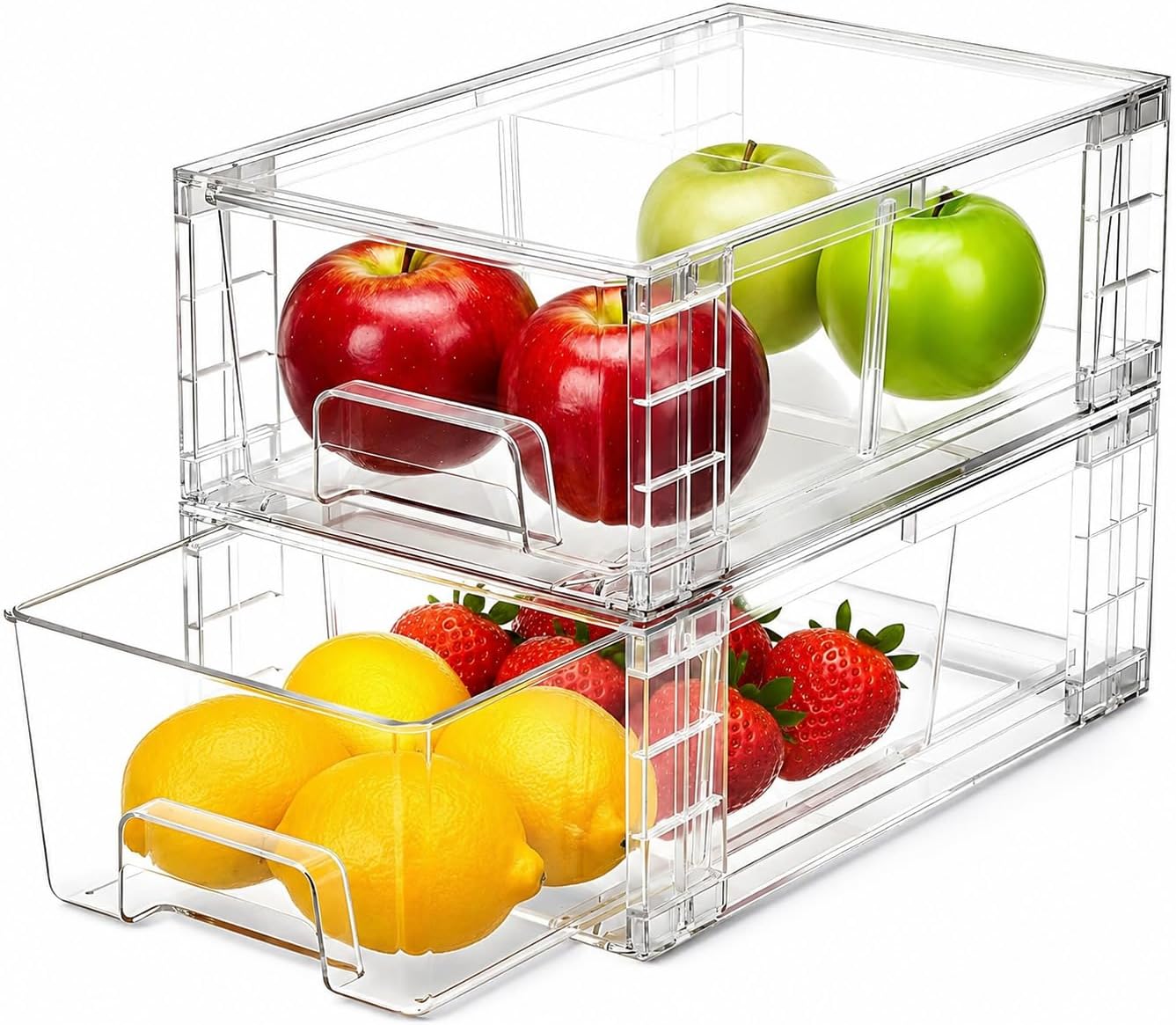 Stackable Pantry Bin - Confezione da 2 cassetti impilabili, contenitori