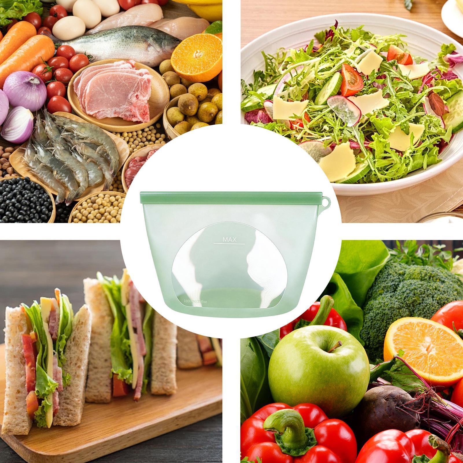 Food Storage Bags Zip Lock Pouch - Sacchetti in silicone con chiusura a