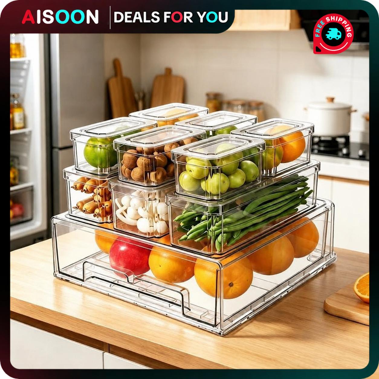 Stackable Pantry Bin - Set da 10/14 Contenitori Organizer per