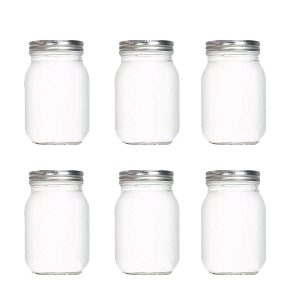 Food Storage Jars With Lids - Set di 6 Barattoli in Vetro
