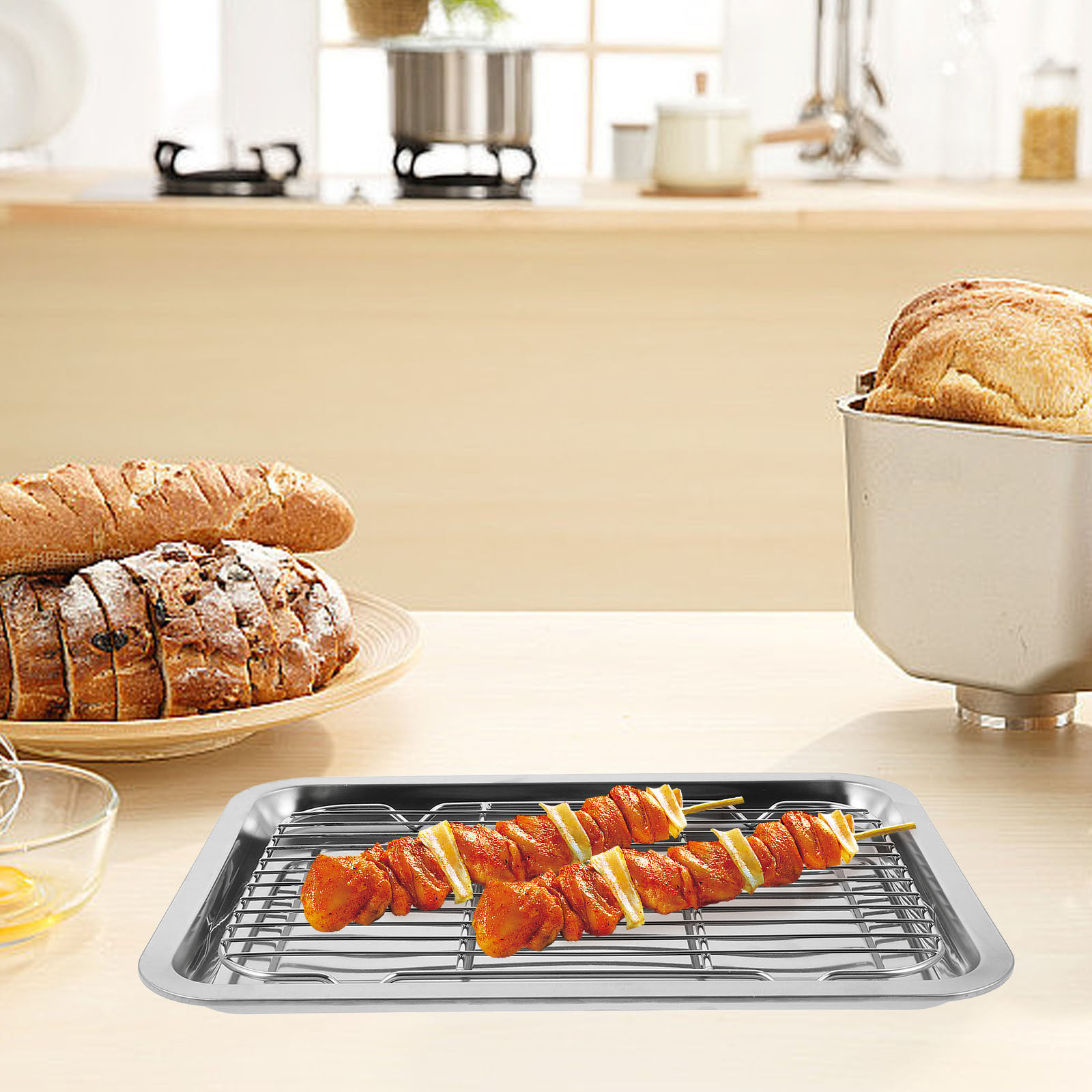 Food Storage In Stainless Steel - Set di 1 Griglia da Forno