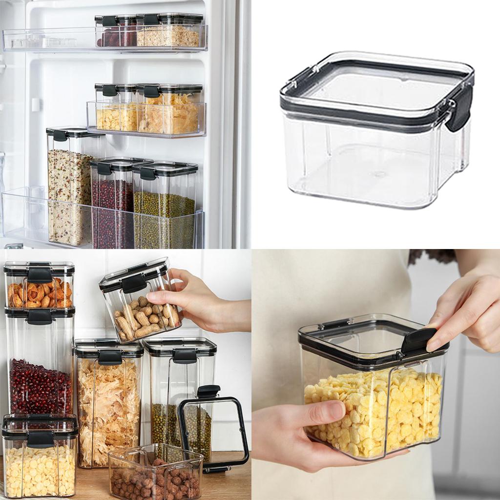Stackable Pantry Bin - Contenitori Trasparenti per Frigorifero con Coperchi,