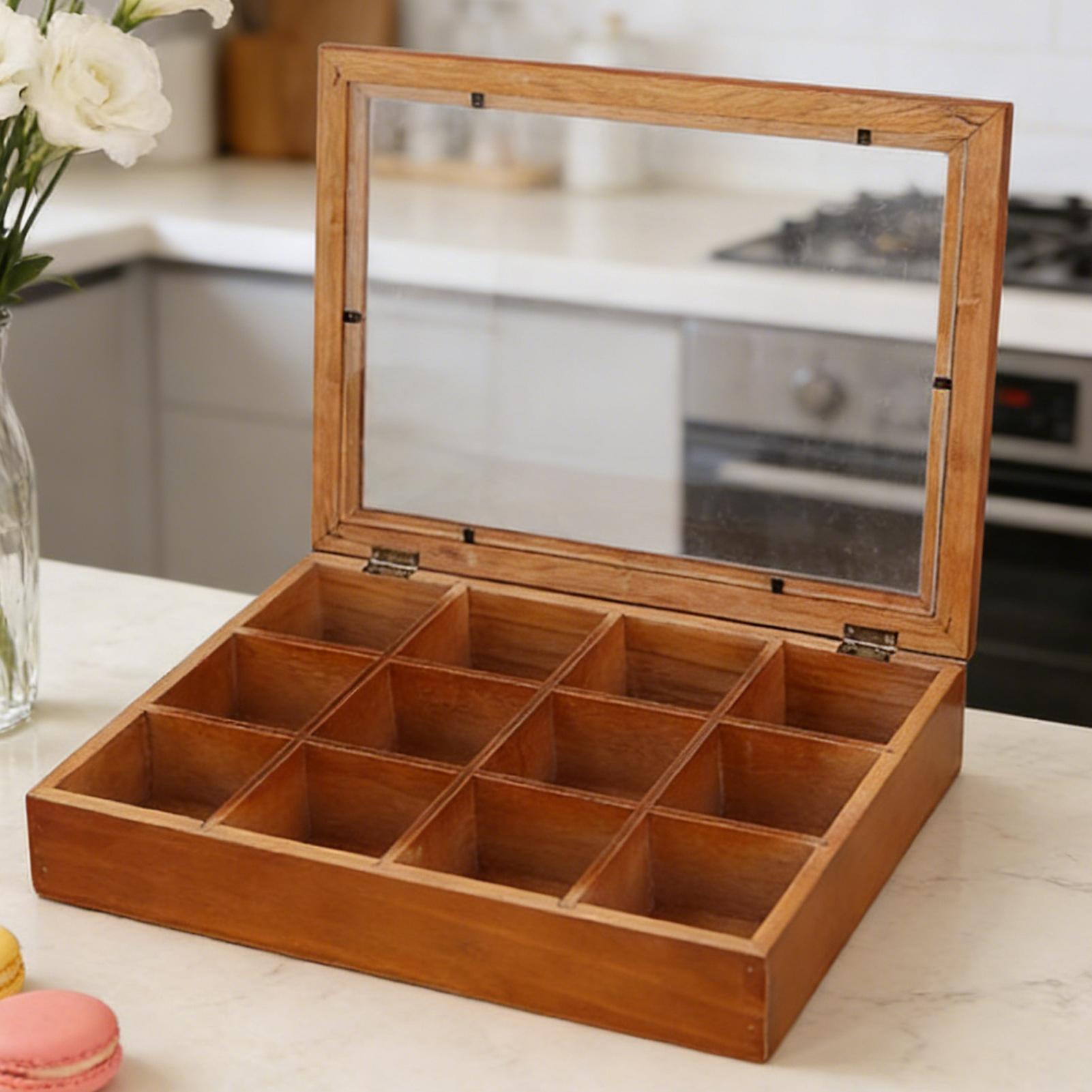 Stackable Pantry Bin - Scatola in Legno per Conservazione Tè