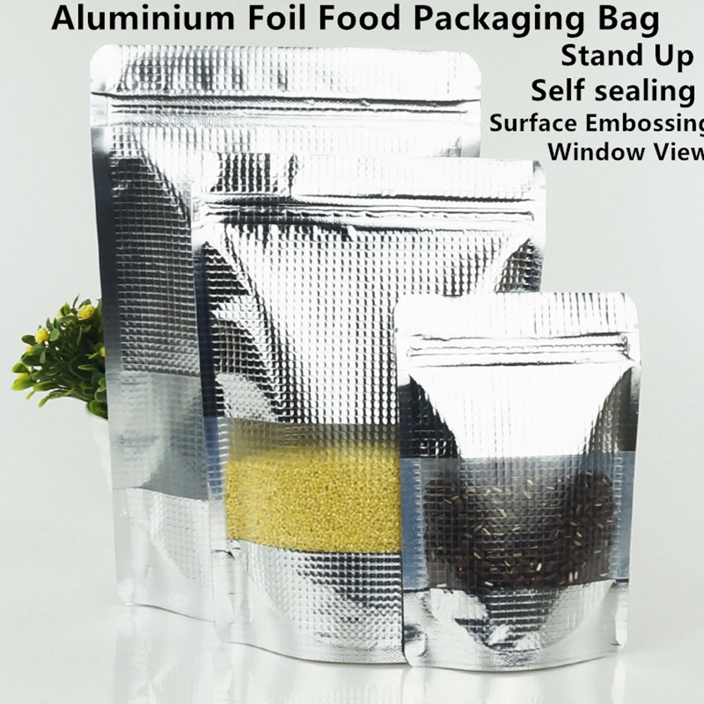 Food Storage Bags Zip Lock Pouch - Sacchetti richiudibili stand-up con finestra opaca
