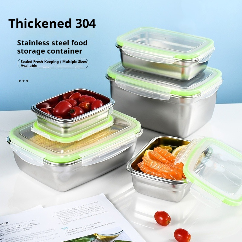 Food Storage In Stainless Steel - Set di scatole per il pranzo