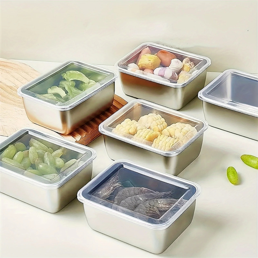 Food Storage In Stainless Steel - 1/3/5 pezzi scatola di conservazione degli