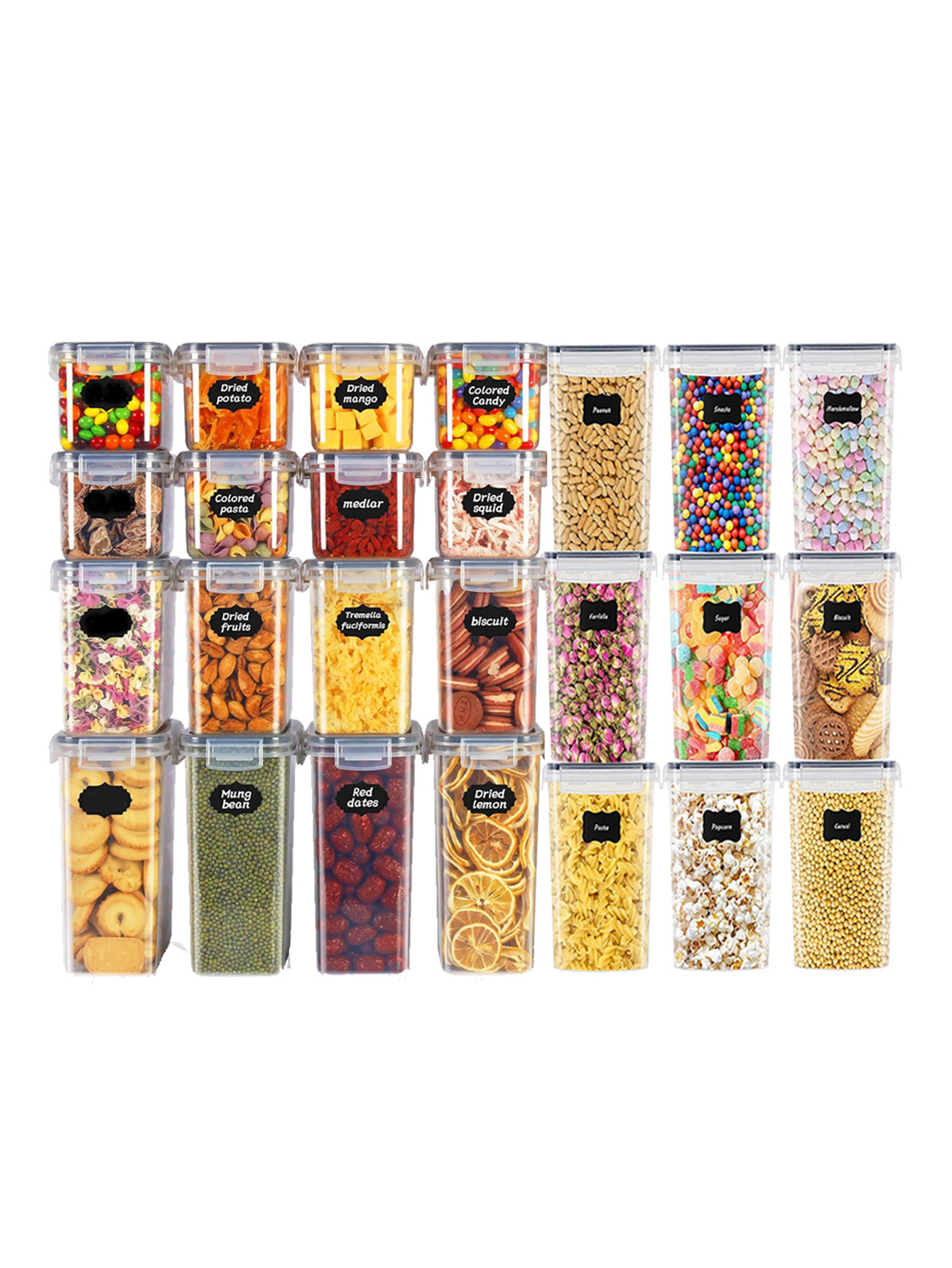 Food Storage Jars With Lids - Set di 48 Contenitori Sigillati per