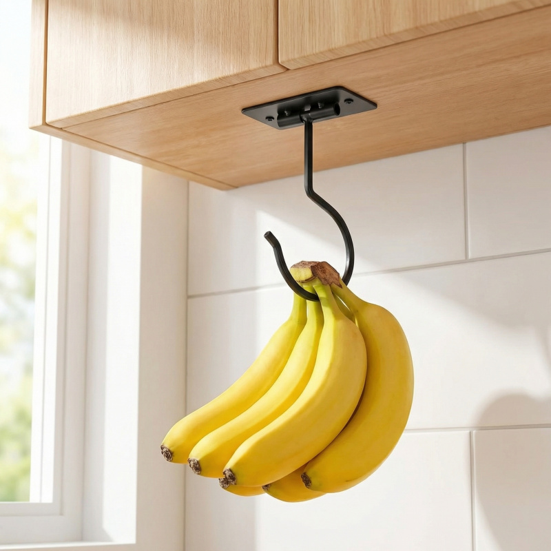 Food Storage And Organizer - Gancio a banana autoadesivo in metallo