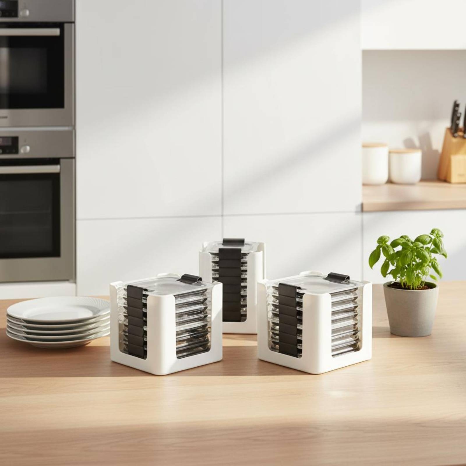 Food Storage And Organizer - Set di 3 Organizzatori per Coperchi,