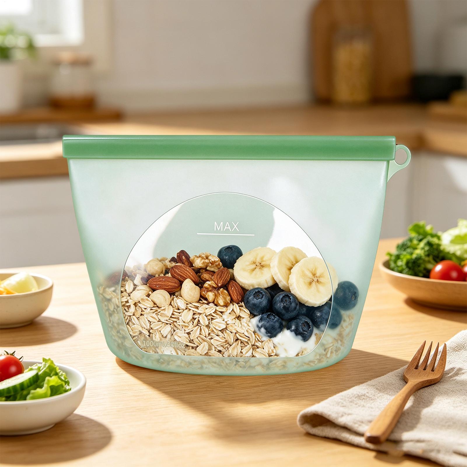 Sacchetti in silicone con chiu - Food Storage Bags Zip Lock Pouch recensione e prezzo