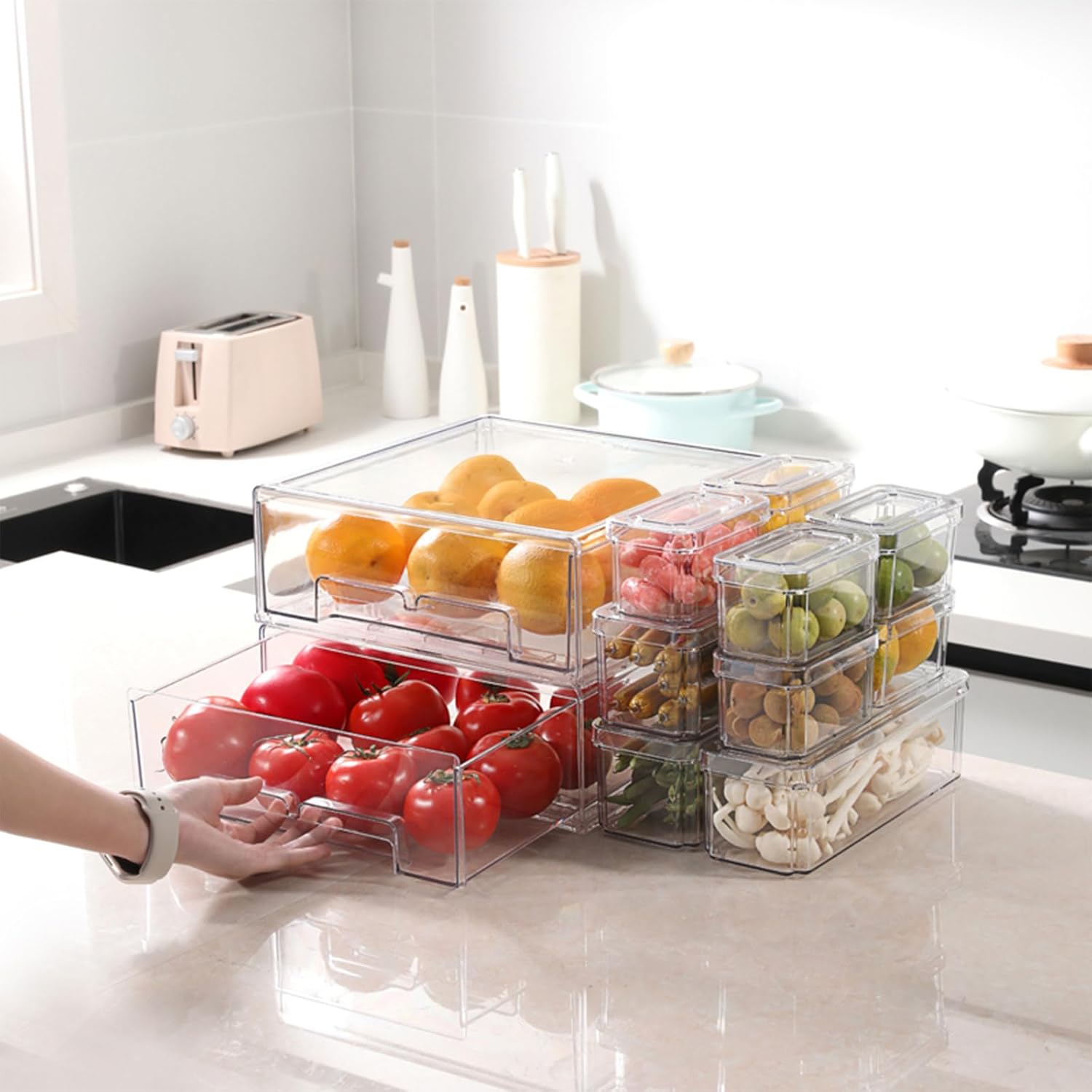 Set da 10/14 Contenitori Organ - Stackable Pantry Bin recensione e prezzo