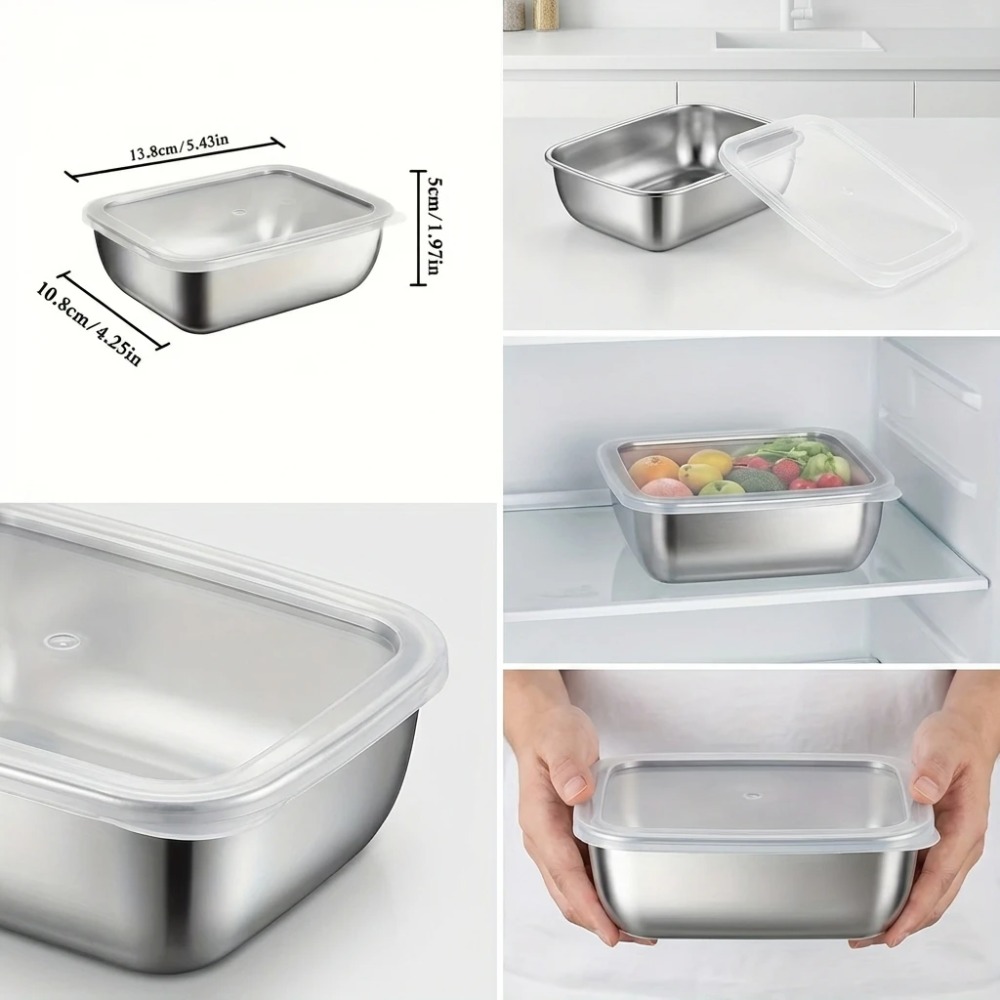Set di 6 Contenitori per Alime - Food Storage In Stainless Steel recensione e prezzo
