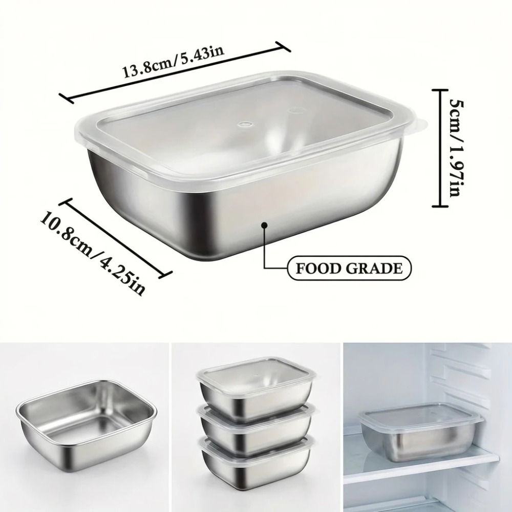 Set di 6 Contenitori per Alime - Food Storage In Stainless Steel recensione e prezzo